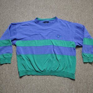 Vintage DOCKERS Sweatshirt Men 2XL Striped Rowing Paddle Embroidered Distressed